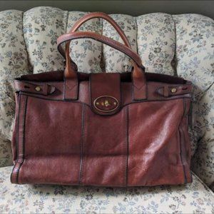 Fossil Brown Leather Weekender Bag